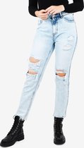 mom jeans blauw met scheuren