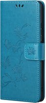 Bloemen Book Case - OnePlus Nord CE 5G Hoesje - Blauw