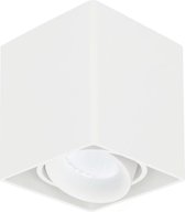 HOFTRONIC Esto - Plafondspot Wit Opbouw - Kantelbaar en Dimbaar - Verwisselbare GU10 Spot - 5000K Daglicht wit - 5 Watt 400 lumen - 95x95x105mm - IP20 voor woonkamer, slaapkamer en gang - Pla