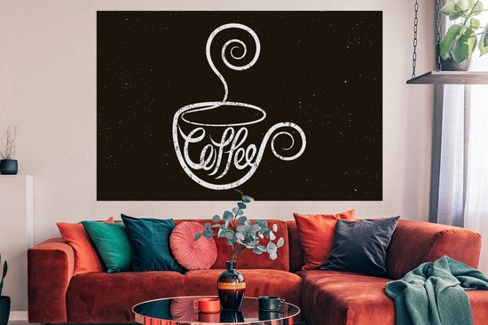 Café Vintage sur tableau noir 180x120 cm XXL / Groot format!