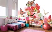 Dimex Orchids and Butterfly Vlies Fotobehang 375x250cm 5-banen