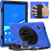 Tablet hoes voor Lenovo Tab M10 Plus (2de generatie) - Hand Strap Armor Case - Met Schouderriem - 10.3 inch (TB-X606) - Blauw