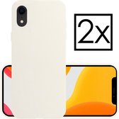 Hoes voor iPhone XR Hoesje Back Cover Siliconen Case Hoes - Wit - 2x