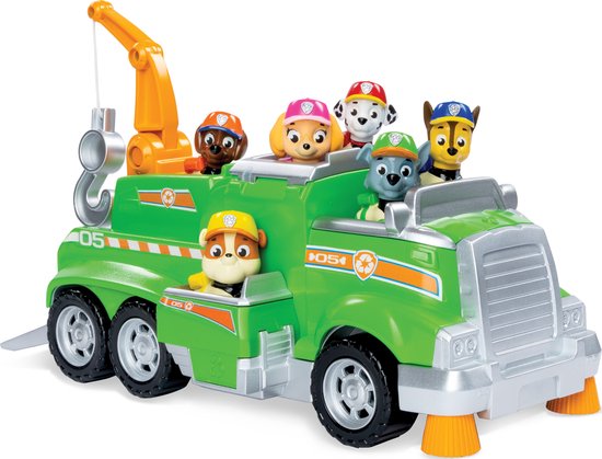 PAW Patrol Total Team Rescue Rocky Recycle voertuig Truck vuilniswagen met  6 figuren | bol.com
