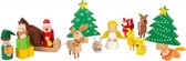 speelset kerstmis junior hout/textiel 17-delig