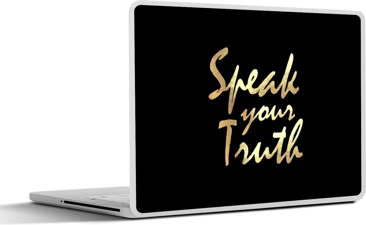 Laptop sticker - 14 inch - Quote - Zelfverzekerd - Goud - 32x5x23x5cm - Laptopstickers - Laptop skin - Cover