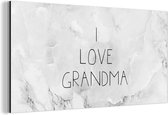 Décoration murale Métal - Peinture Aluminium Industriel - J'aime grand-mère - Citations - Proverbes - Grand-mère - 40x20 cm - Dibond - Photo sur aluminium - Décoration murale industrielle - Pour le salon/chambre