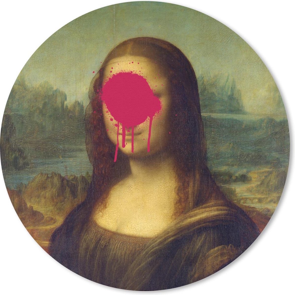 Muismat rond 20x20 cm - Mousepad Mona Lisa - Leonardo da Vinci - Kunst - Ronde muismatten