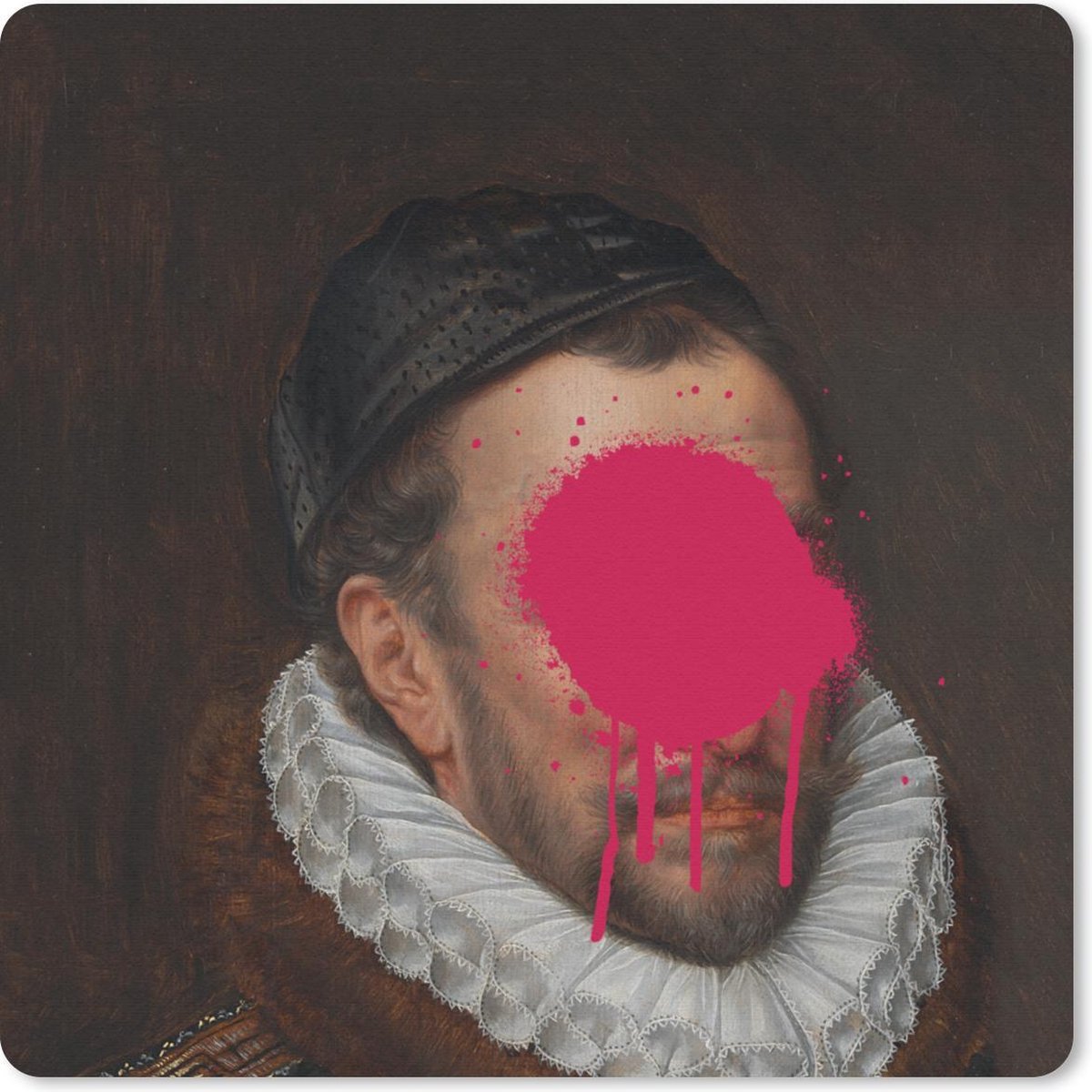 Muismat 30x30 cm - Mousepad Willem van Oranje - Kunst - Verf - Muismatten