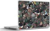 Laptop sticker - 17.3 inch - Bloemen- Vogel- Bladeren - 40x30cm - Laptopstickers - Laptop skin - Cover