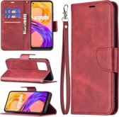 Voor OPPO Realme 8/Realme 8 Pro Retro Lamsvacht Textuur Pure Kleur Horizontale Flip PU Lederen Case met Houder & Kaartsleuven & Portemonnee & Lanyard (Rood)