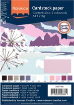 Florence Karton - Winter Kleuren - A4 - Gladde textuur - 216g - 60 vellen