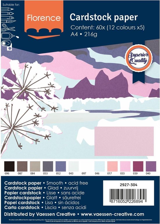 Florence Cardstock Kartonpapier Multipack 30,5x30,5cm (216g) - 60er Pack | ❤ Dein Onlineshop für n, Schneideplotter, Transferpressen sowie das passende Zubehör. Große Marken-Auswahl zu Top-Preisen