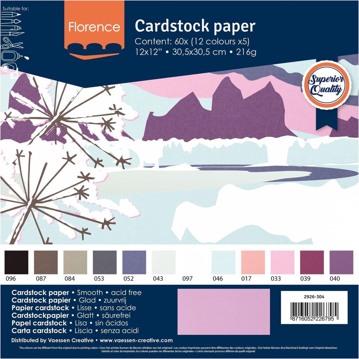 Florence • Cardstock Paper Smooth 30,5x30,5cm 12x5 Winter