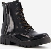 Blue Box dames lak veterboots - Zwart - Maat 41