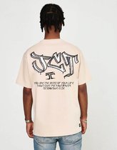 JORCUSTOM Graffiti Loose Fit T-Shirt - Sand - Volwassenen - Maat XL