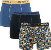 O'Neill boxers 3P criss cross & plain blauw - XL