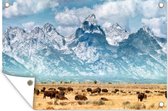 Muurdecoratie Amerika - Yellowstone - Wyoming - 180x120 cm - Tuinposter - Tuindoek - Buitenposter