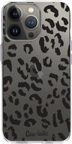 Casetastic Apple iPhone 13 Pro Hoesje - Softcover Hoesje met Design - Leopard Print Black Print