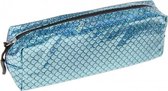 etui schubben zeemeermin blauw 22 cm