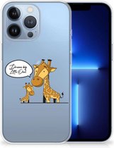 Trendy Telefoonhoesjes Geschikt voor iPhone 13 Pro Smartphone Hoesje Doorzichtig Giraffe