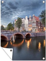 Affiche de jardin Amsterdam - Pont - Pays- Nederland - 90x120 cm