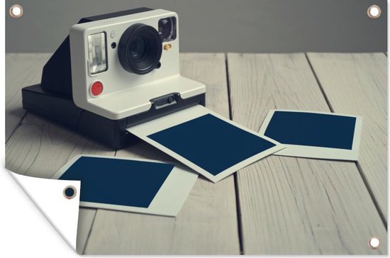 Tuindecoratie Vintage - Polaroid - Camera - 60x40 cm - Tuinposter - Tuindoek - Buitenposter