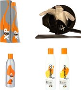 XP100 compleet haarverf en verzorgingpakket kleur 4.1  Middenbruin & As (1x 100ML) met 6% waterstof (1x 250ML) incl shampoo en conditioner (250ML) voor gekleurd haar