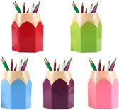 Pennenbakje Kinderen - Zinaps Penhouder, 5 penhouders voor kinderen, kantoorbenodigdheden voor studenten, bureau opbergdoos, ca. 8.5 x 6,5 x 10,5 cm, multifunctionele schattige potloodvormige