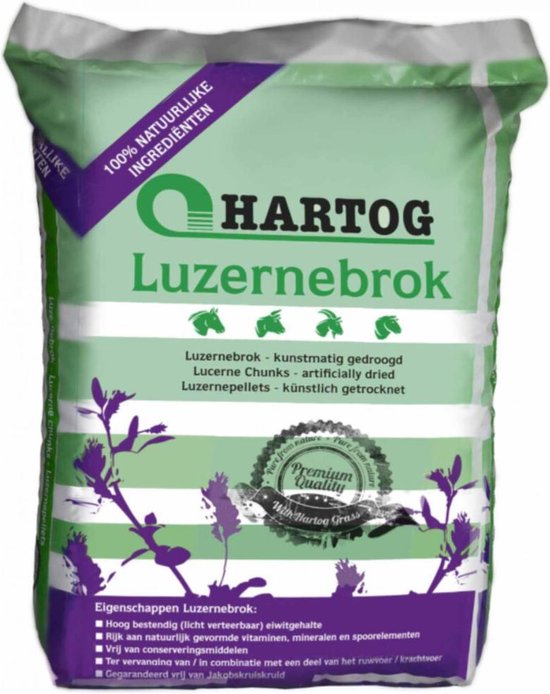 Hartog Luzernebrok - 20kg - Paardenvoer Hartog Luzernebrok - 20kg - Paardenvoer
