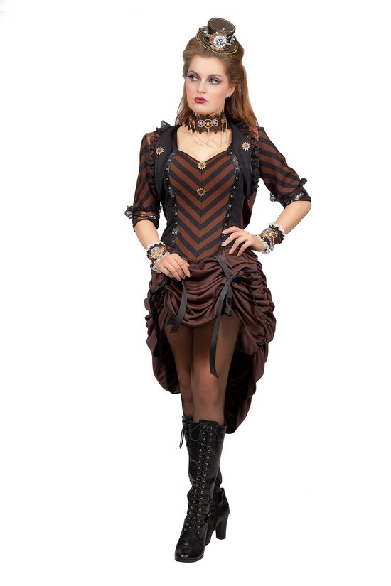 Wilbers - Steampunk Kostuum - Fantasy Steampunk - Vrouw - bruin - Maat 44  -... | bol.com