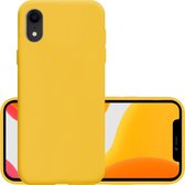Hoes Geschikt voor iPhone XR Hoesje Cover Siliconen Back Case Hoes - Geel