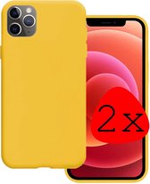 Hoes voor iPhone 11 Pro Hoesje Geel Siliconen - Hoes voor iPhone 11 Pro Case Back Cover Geel Silicone - 2 Stuks - Geel