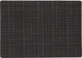 Stevige luxe Tafel placemats Liso zwart 30 x 43 cm - Met anti slip laag en Teflon coating toplaag