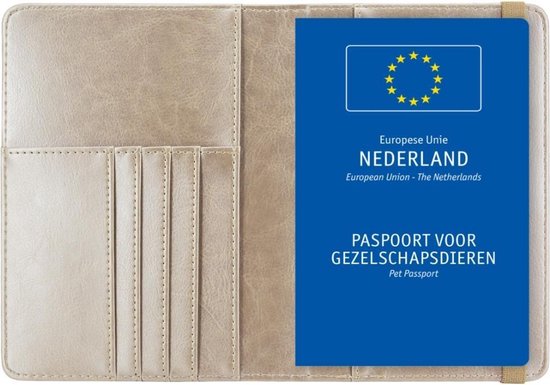 Goodline® - Étui pour passeport pour animaux de compagnie / Support pour passeport européen pour animaux de compagnie - D1 - Champagne Goud