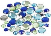 Strasstenen, blauw/groen harmonie, rond, afm 6+9+12 mm, 360 stuk/ 1 doos