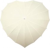 paraplu hartvormig handopening 110 cm gebroken wit