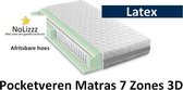Aloe Vera - Caravan -  Eenpersoons Logeermatras 3D  -POCKET LATEX 7 ZONE 23 CM - Gemiddeld ligcomfort - 80x190/23