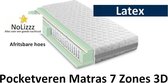 Aloe Vera - Caravan -  Eenpersoons Logeermatras 3D  -POCKET LATEX 7 ZONE 23 CM - Gemiddeld ligcomfort - 70x180/23