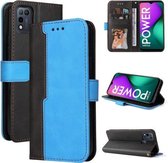 Zakelijke stiksels-kleur horizontale flip PU lederen tas met houder & kaartsleuven & fotolijst voor Infinix Smart 5 / Hot 10 Lite / X657 (blauw)
