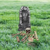 Complete horror tuin decoratie set kerkhof met grafsteen bloederige botten/schedel - Halloween feest decoratie