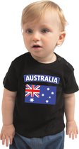 Australia baby shirt met vlag zwart jongens en meisjes - Kraamcadeau - Babykleding - Australie landen t-shirt 74 (5-9 maanden)