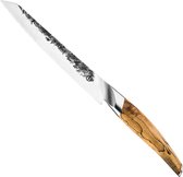 Couteau à pain forgé Katai 20cm - Bois de racine - Dans une boîte cadeau en bois