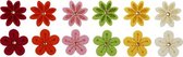 decoratieset Bloemen Stras 30 mm vilt 12 stuks