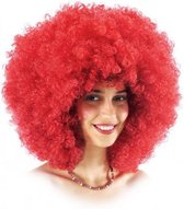 pruik Afrokrullen polyester rood one-size