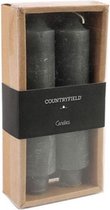 kaarsen Vela 15,5 cm wax grijs 2 stuks