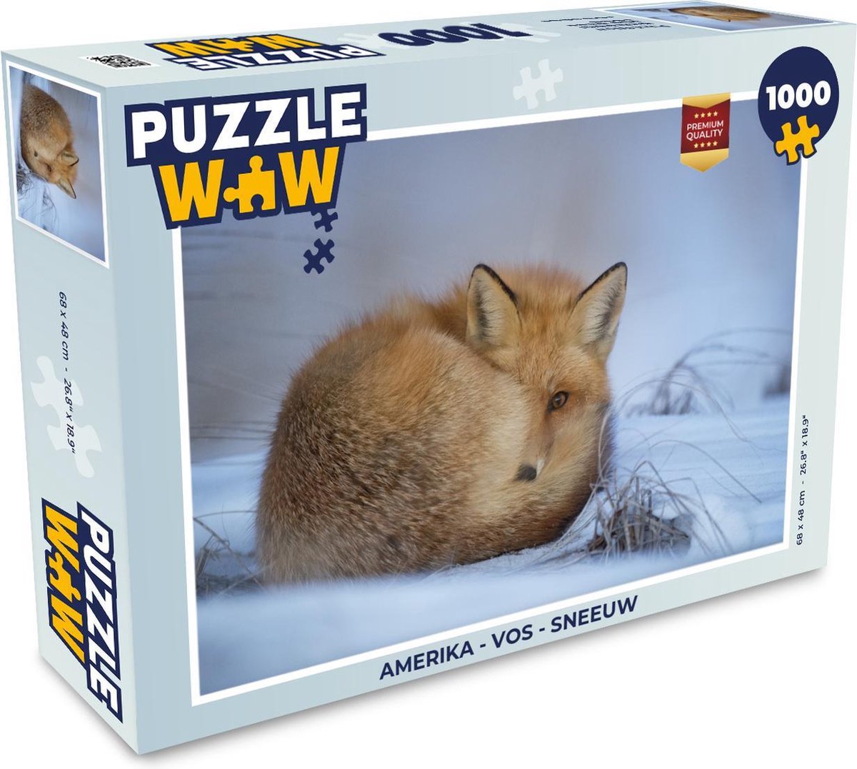 Afbeelding van product PuzzleWow  Puzzel Amerika - Vos - Sneeuw - Legpuzzel - Puzzel 1000 stukjes volwassenen