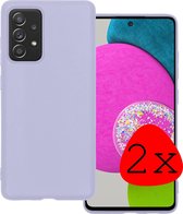 Samsung Galaxy A52s Hoesje 5G Lila Siliconen - Samsung Galaxy A52s Case Back Cover Lila Silicone - Samsung Galaxy A52s Hoesje Siliconen Hoes Lila - 2 Stuks