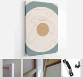 Mid Century Modern Design. A trendy set of Abstract Hand Painted Illustrations for Wall Decoration, Social Media Banner, Brochure Cover Design - Modern Art Canvas - Vertical - 1952