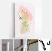 Teal and Peach Abstract Watercolor Compositions. Set of soft color painting wall art for house decoration or invitations - Modern Art Canvas - Vertical - 1965185275 - 50*40 Vertica